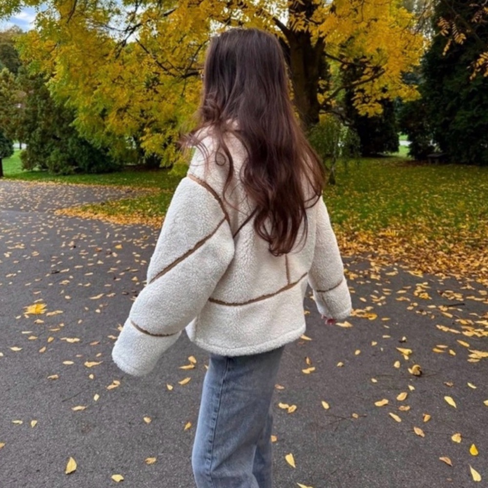 Zara Faux Fur Biker Teddy Jacket - Picture 5 of 10